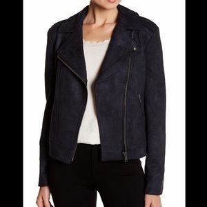 GREEN Faux Suede Moto Jacket